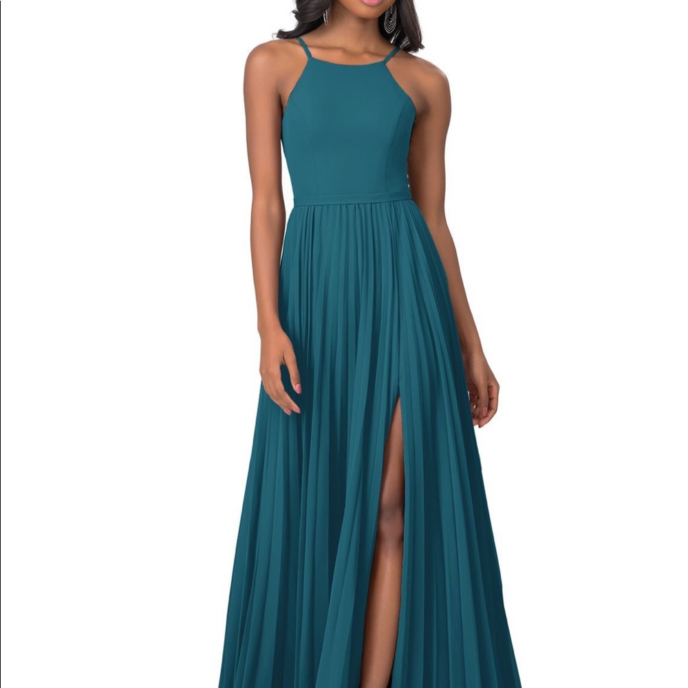 Azazie Lennon Bridesmaid Dress Ink Blue Size A20